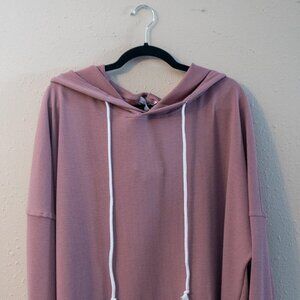Michelle Mae Ribbed Hoodie Size 2XL - Rose